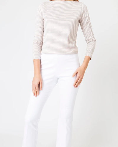 Faye Flare Cropped Pant - White Garment-Dyed Stretch Twill