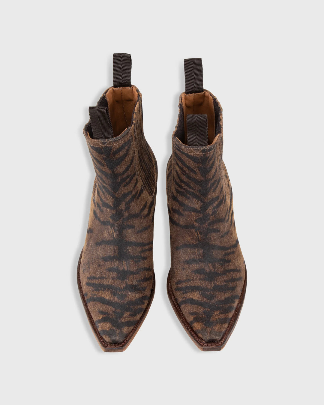 Short Cowboy Boot - Brown Tiger Leather