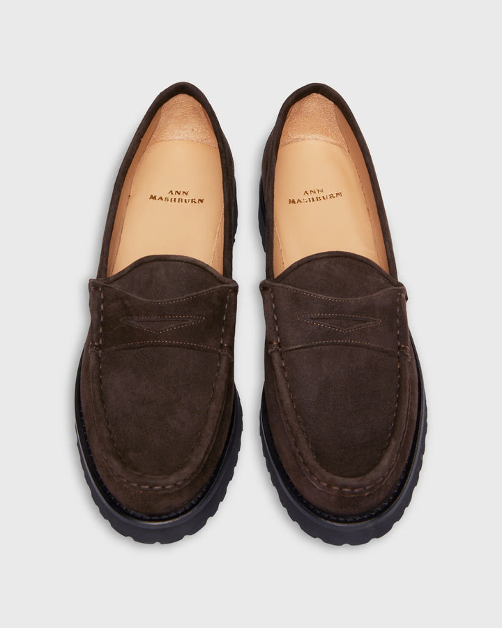 Lug Sole Loafer - Chocolate Suede