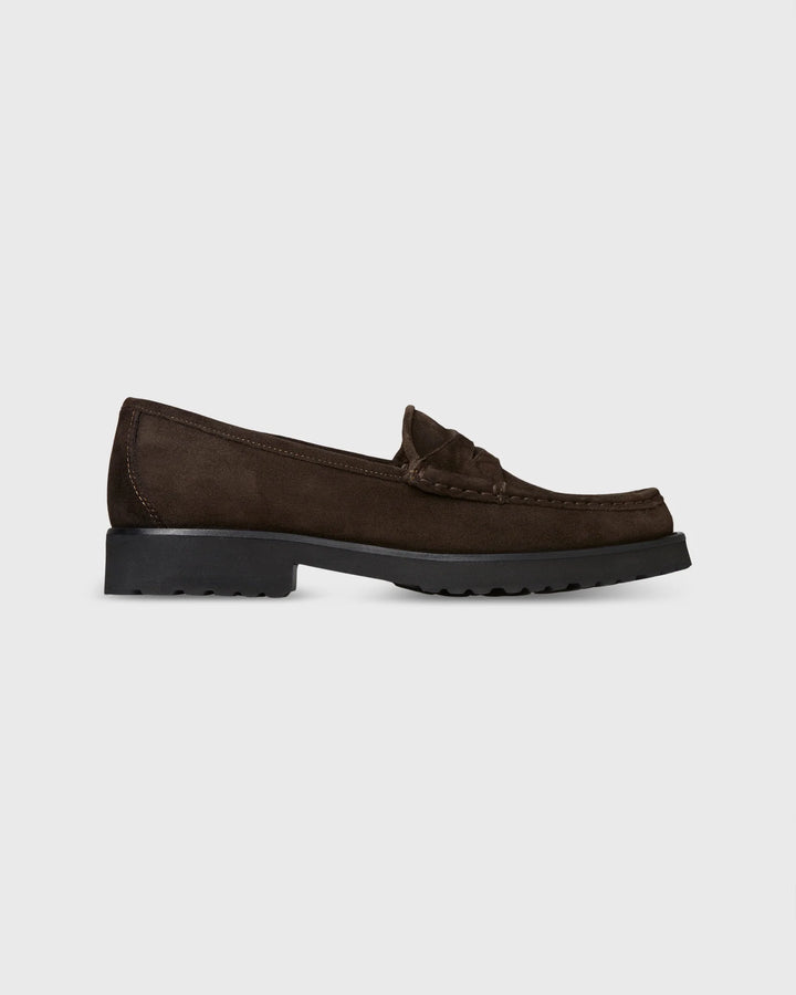 Lug Sole Loafer - Chocolate Suede