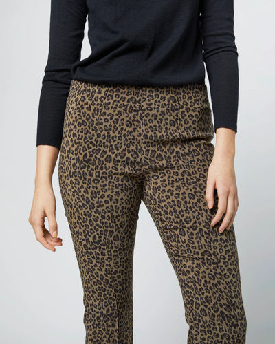 Faye Flare Cropped Pant - Olive Leopard