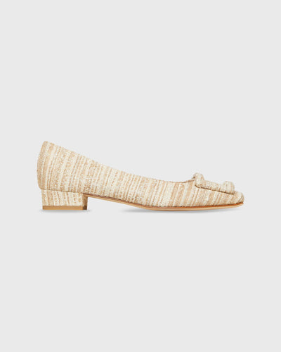 Buckle Shoe - Raffia Textured Tweed