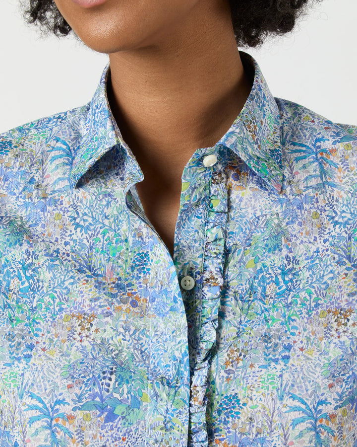 Julie Shirt - Blue Fields Of Eden Liberty Fabric