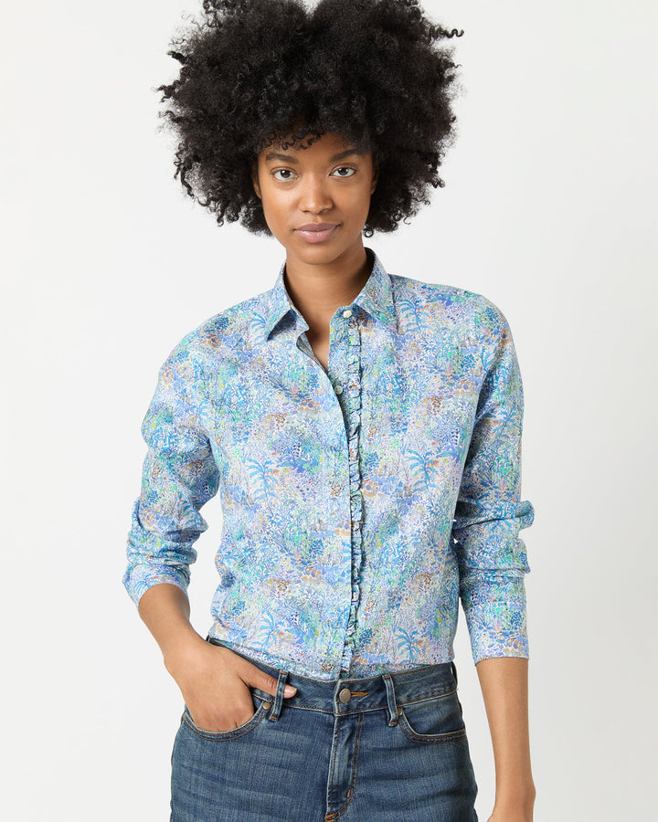 Julie Shirt - Blue Fields Of Eden Liberty Fabric