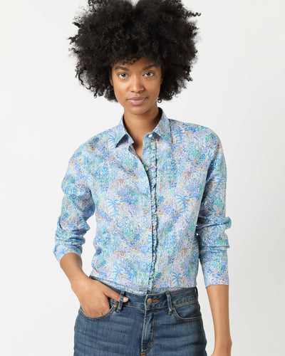 Julie Shirt - Blue Fields Of Eden Liberty Fabric