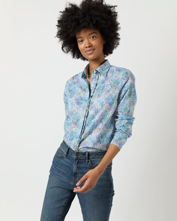 Julie Shirt - Blue Fields Of Eden Liberty Fabric