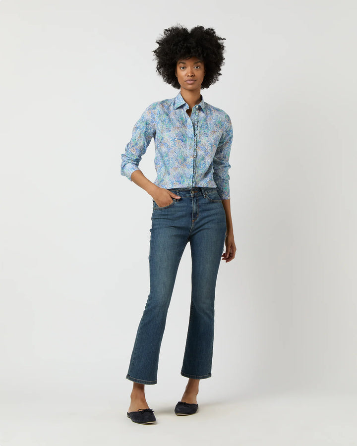 Julie Shirt - Blue Fields Of Eden Liberty Fabric