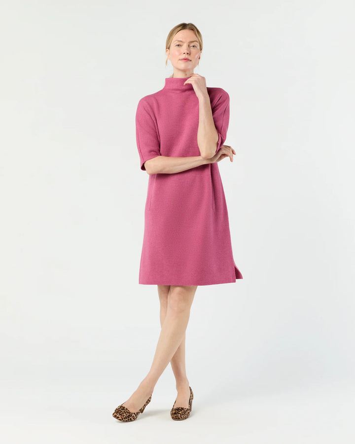 Rowan Short-Sleeved Funnel-Neck Dress - More Colors Available