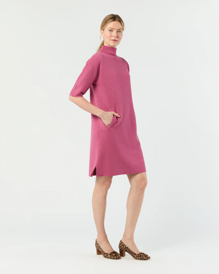 Rowan Short-Sleeved Funnel-Neck Dress - More Colors Available