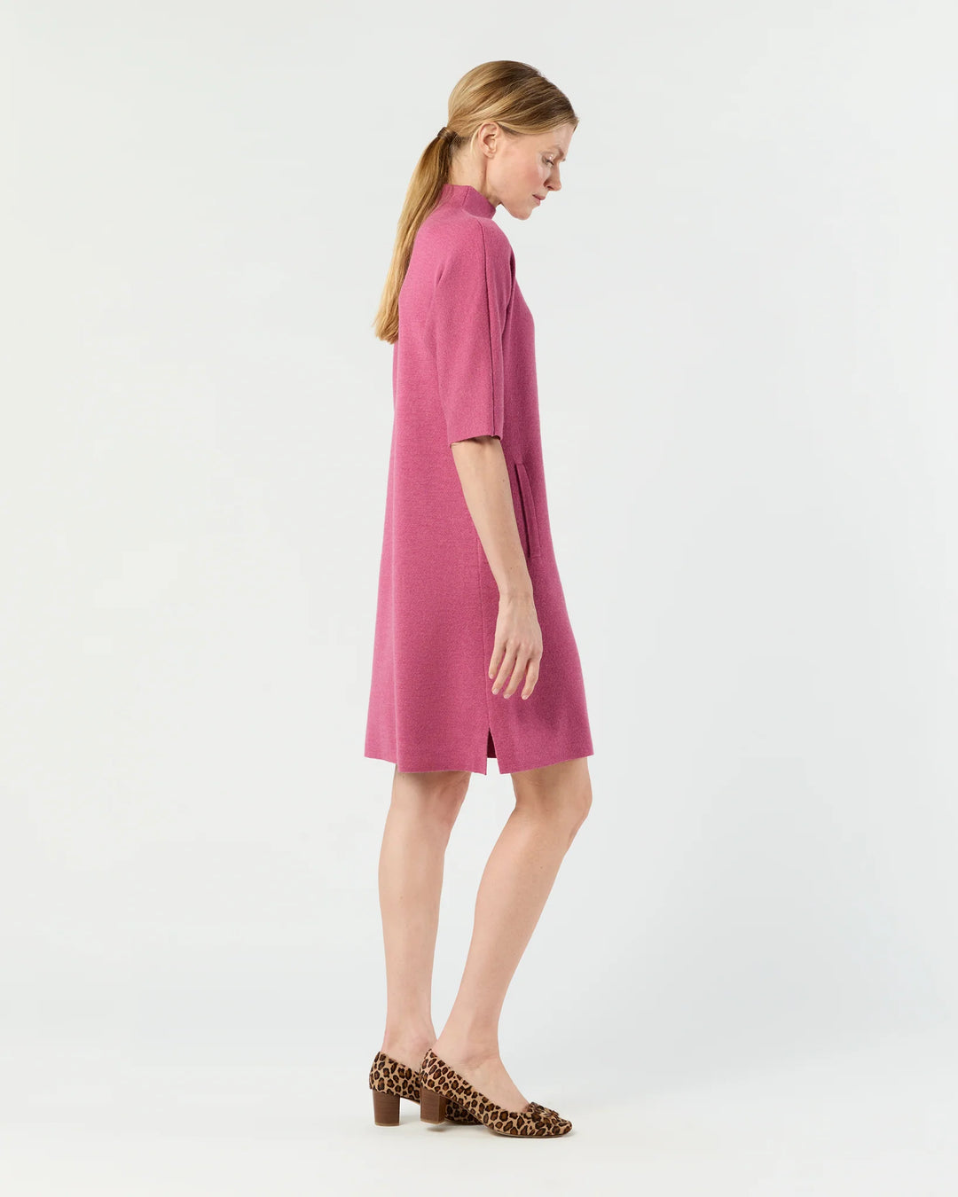 Rowan Short-Sleeved Funnel-Neck Dress - More Colors Available