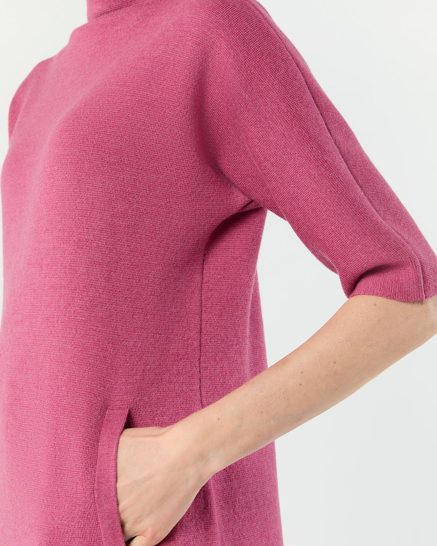 Rowan Short-Sleeved Funnel-Neck Dress - More Colors Available