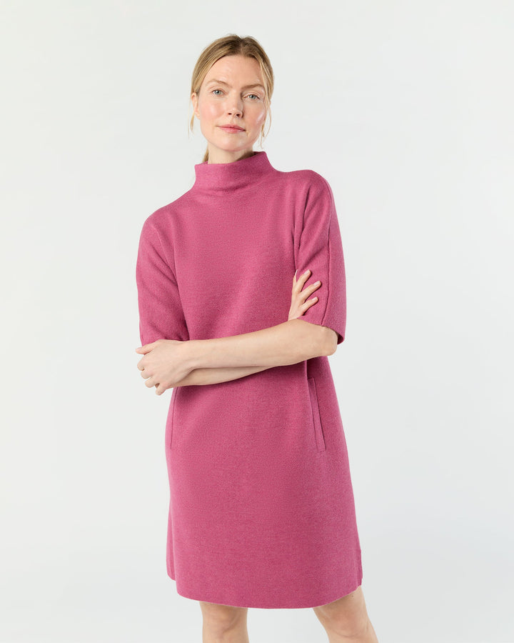 Rowan Short-Sleeved Funnel-Neck Dress - More Colors Available