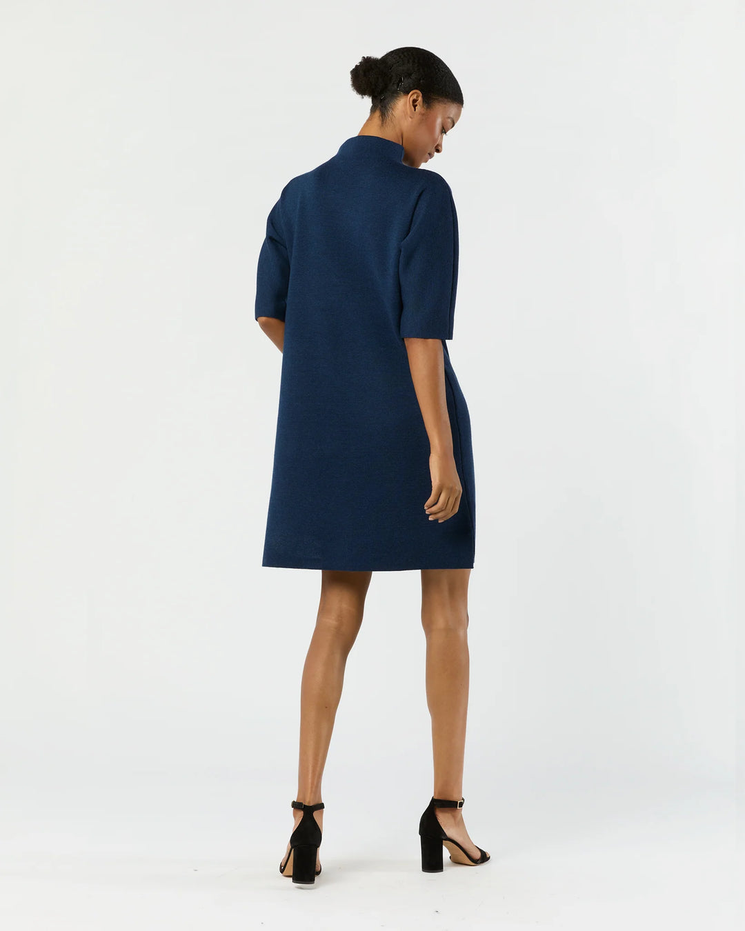 Rowan Short-Sleeved Funnel-Neck Dress - More Colors Available