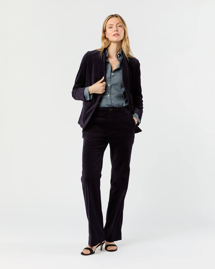 Marguerite Jacket - Eggplant Stretch Velveteen