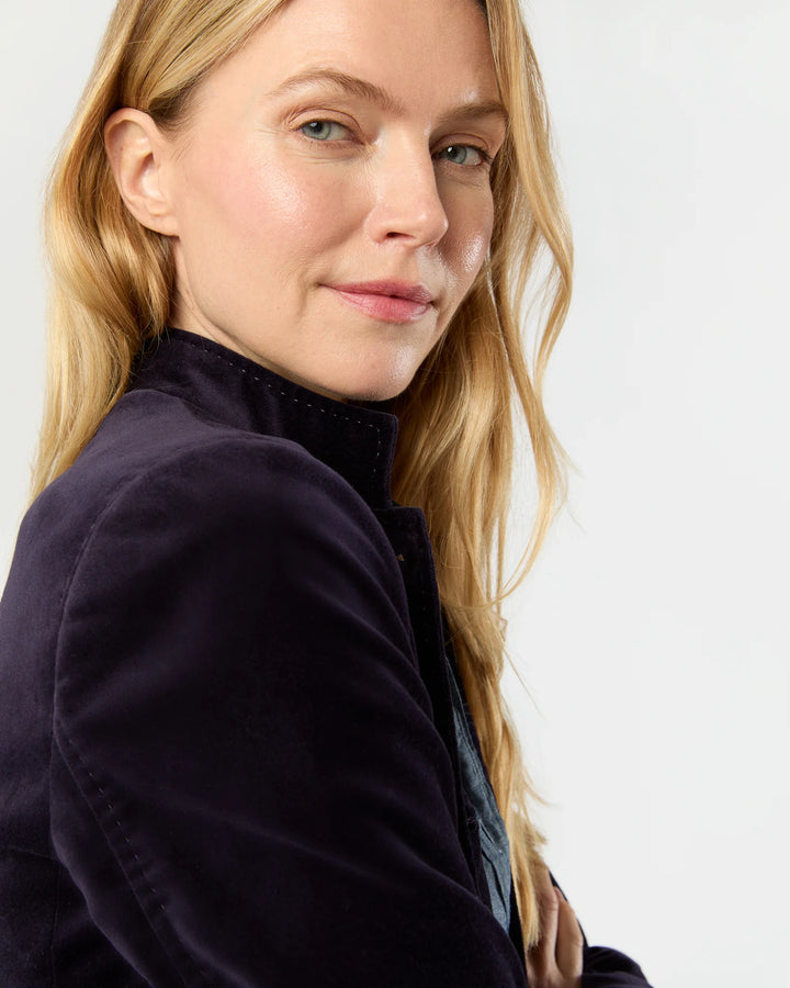 Marguerite Jacket - Eggplant Stretch Velveteen