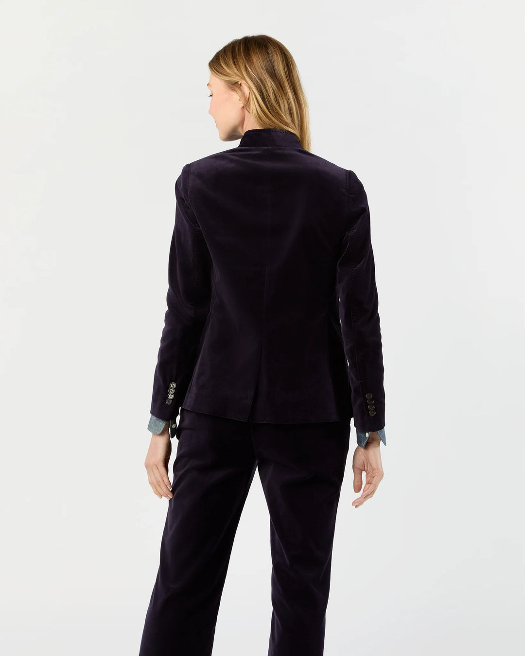 Marguerite Jacket - Eggplant Stretch Velveteen