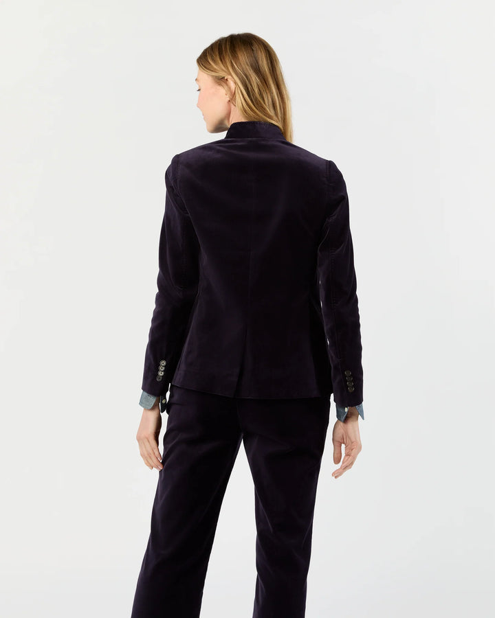 Marguerite Jacket - Eggplant Stretch Velveteen