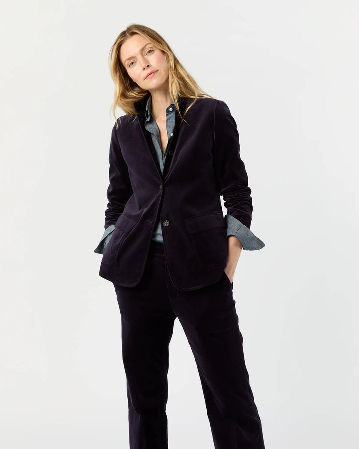 Marguerite Jacket - Eggplant Stretch Velveteen