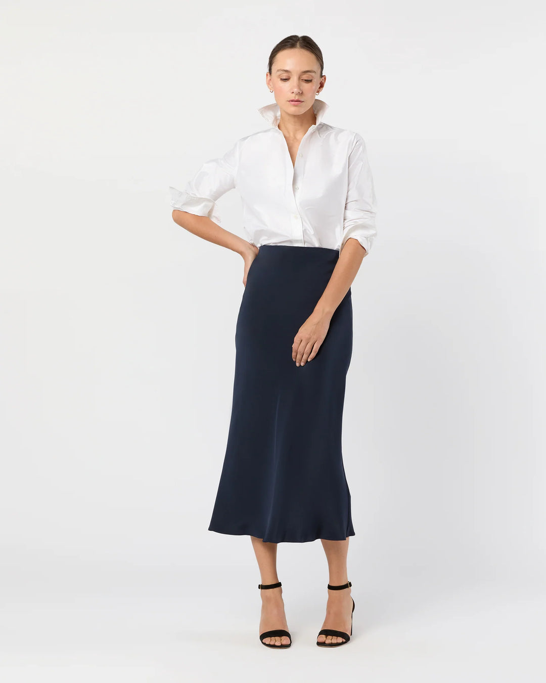 Sidney Shirt - Ivory Silk Shantung