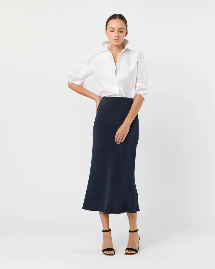 Sidney Shirt - Ivory Silk Shantung