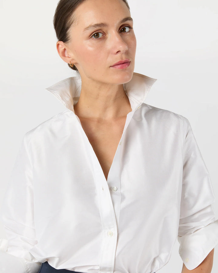 Sidney Shirt - Ivory Silk Shantung