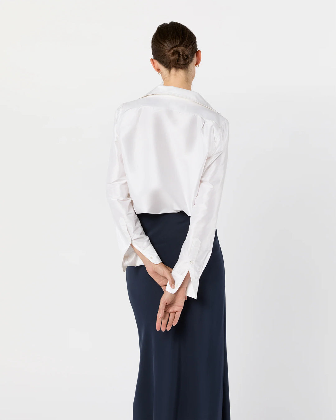 Sidney Shirt - Ivory Silk Shantung