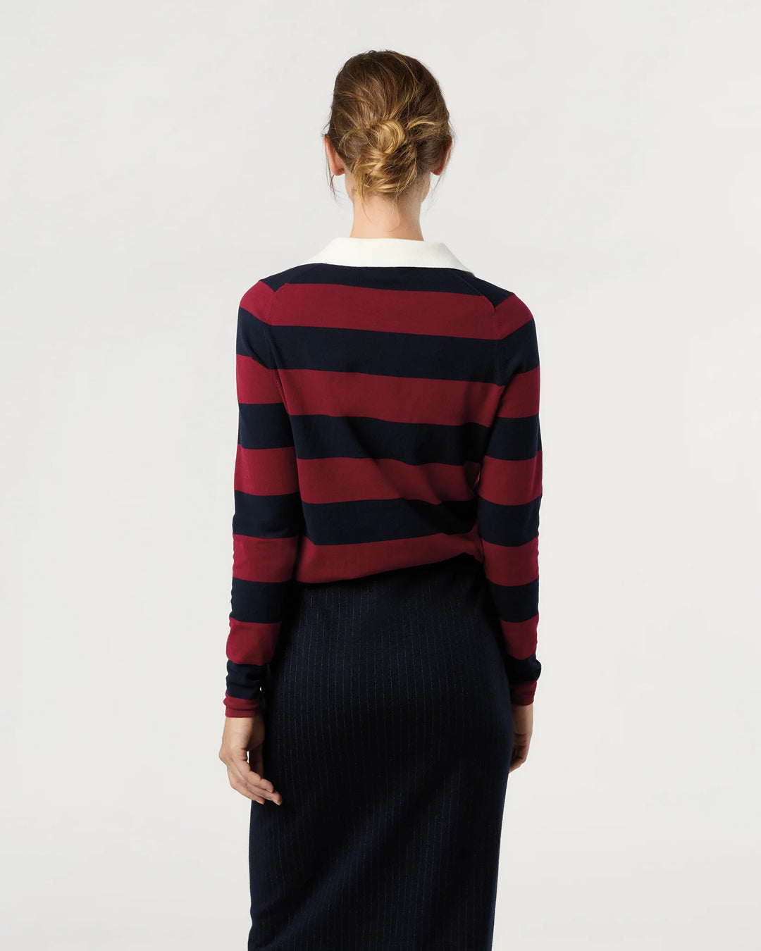 GEORGINA RUGBY SWEATER - Dark Cherry Ice Cotton