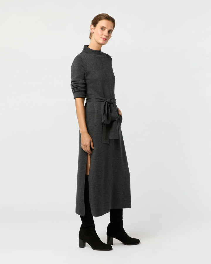 LINDSEY DRESS - Charcoal Extra Fine Merino Wool