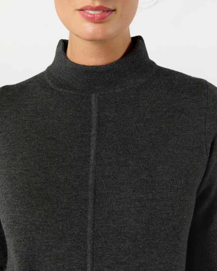 LINDSEY DRESS - Charcoal Extra Fine Merino Wool