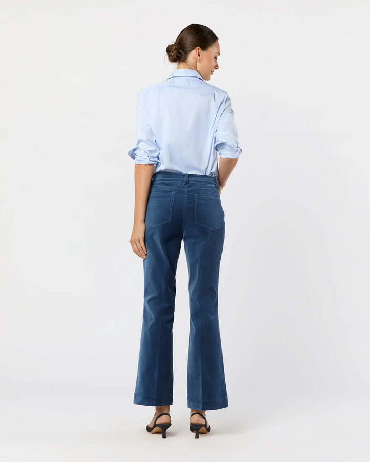 Kendall Flare 5-Pocket Jean - Dutch Blue Stretch Velveteen