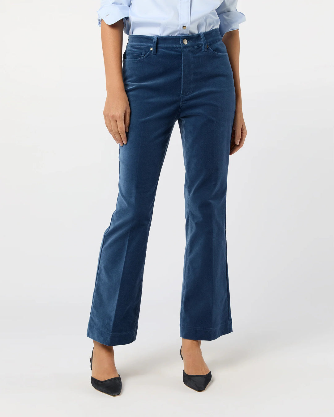 Kendall Flare 5-Pocket Jean - Dutch Blue Stretch Velveteen