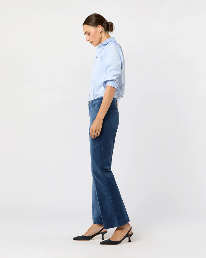 Kendall Flare 5-Pocket Jean - Dutch Blue Stretch Velveteen