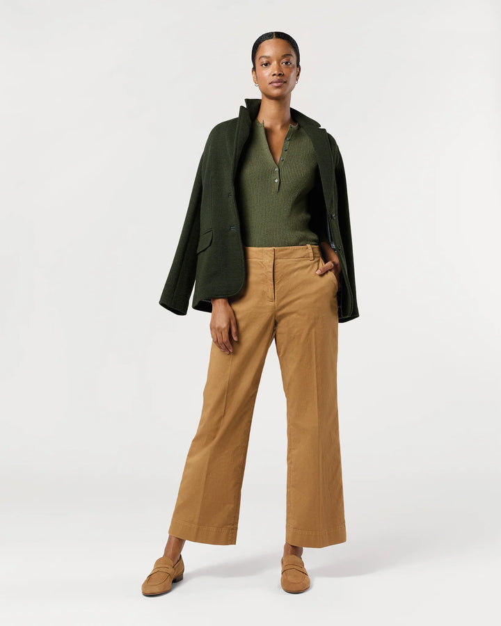 Frankie Cropped Pant - British Khaki Stretch Twill