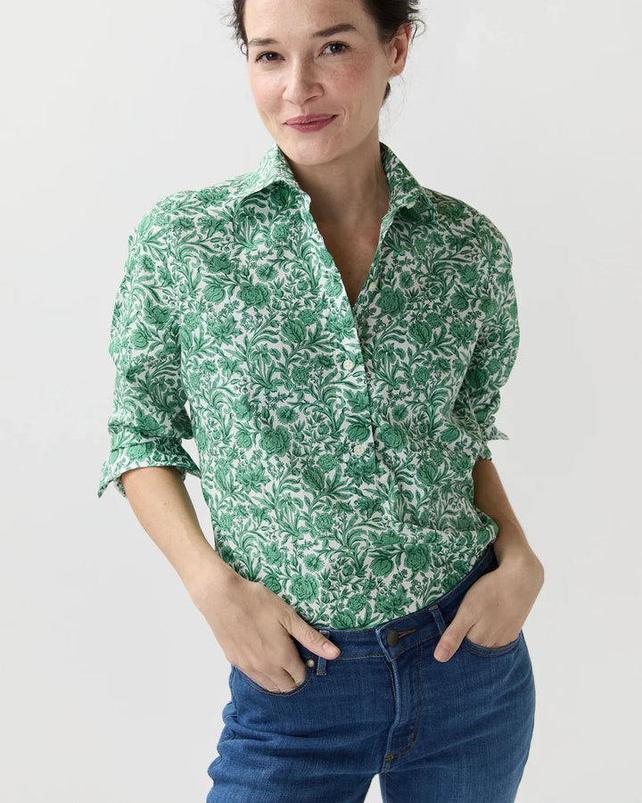 Tomboy Popover Shirt - Green Print