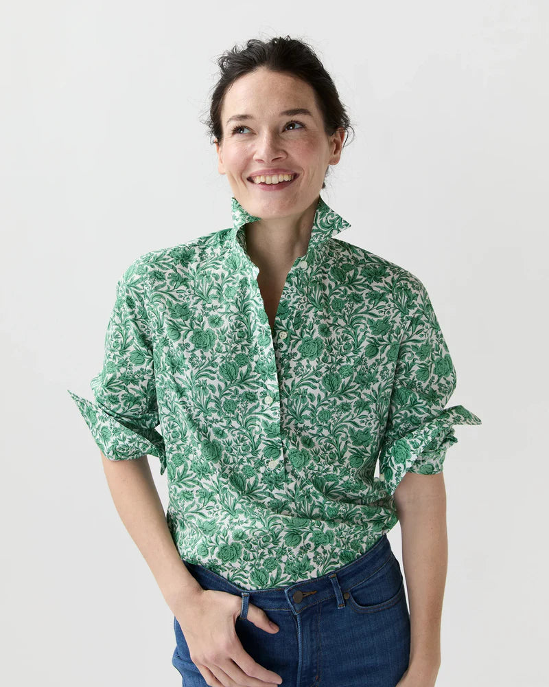 Tomboy Popover Shirt - Green Print