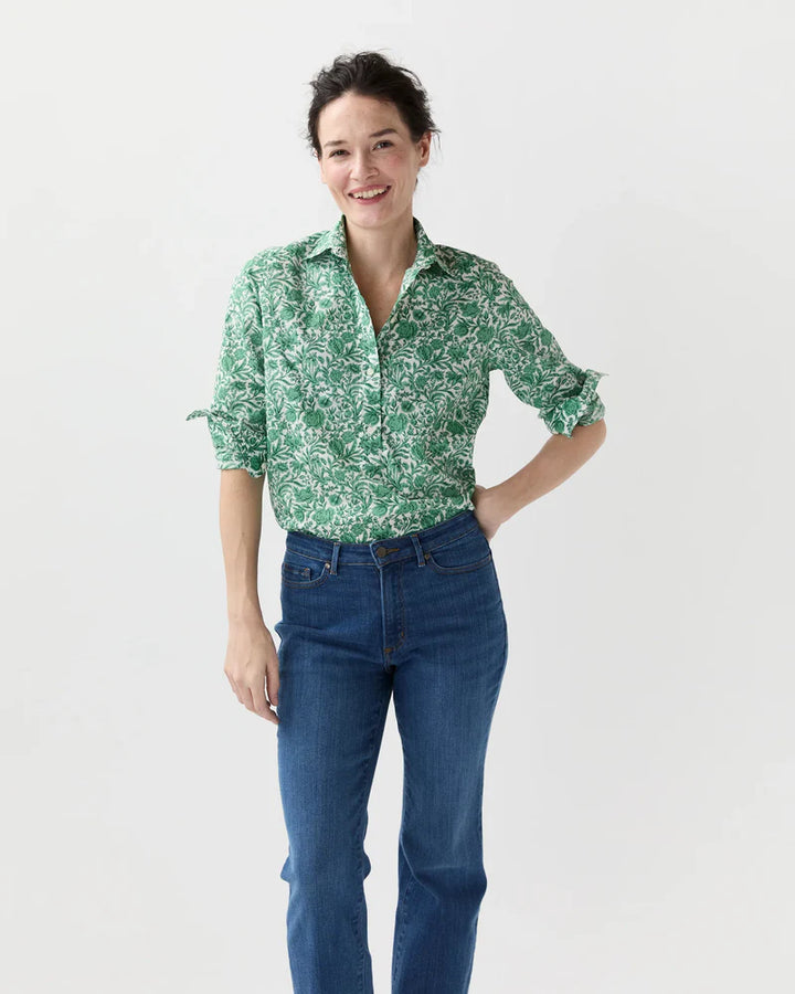 Tomboy Popover Shirt - Green Print