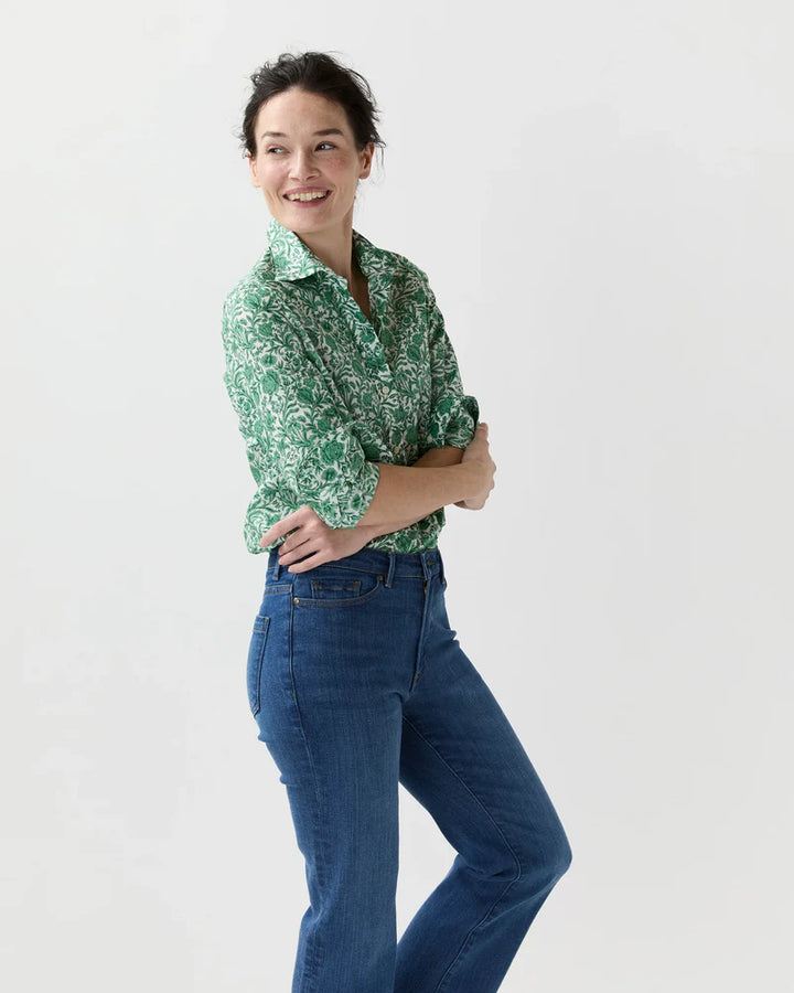 Tomboy Popover Shirt - Green Print
