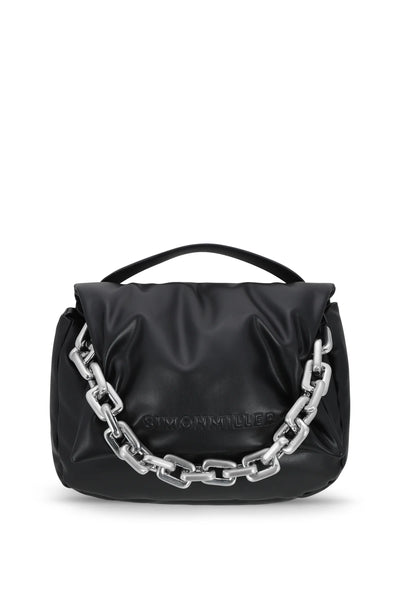 LARGE LINKED TURNOVER BAG - BLACK