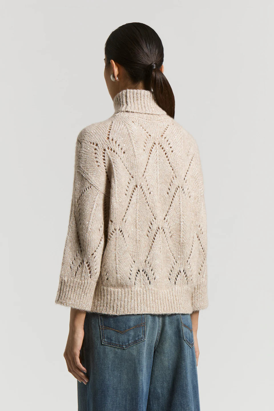 Alpaca-blend turtleneck sweater - Opal White
