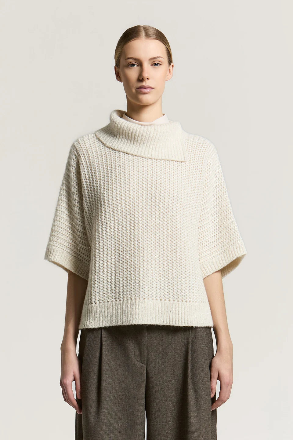 Knitted Alpaca Sweater - Ivory
