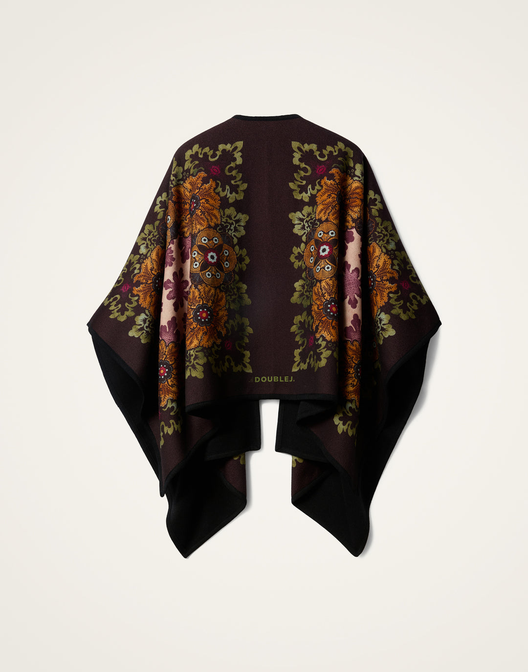 Soul Poncho - Bounty Placée Burgundy in Baize Wool