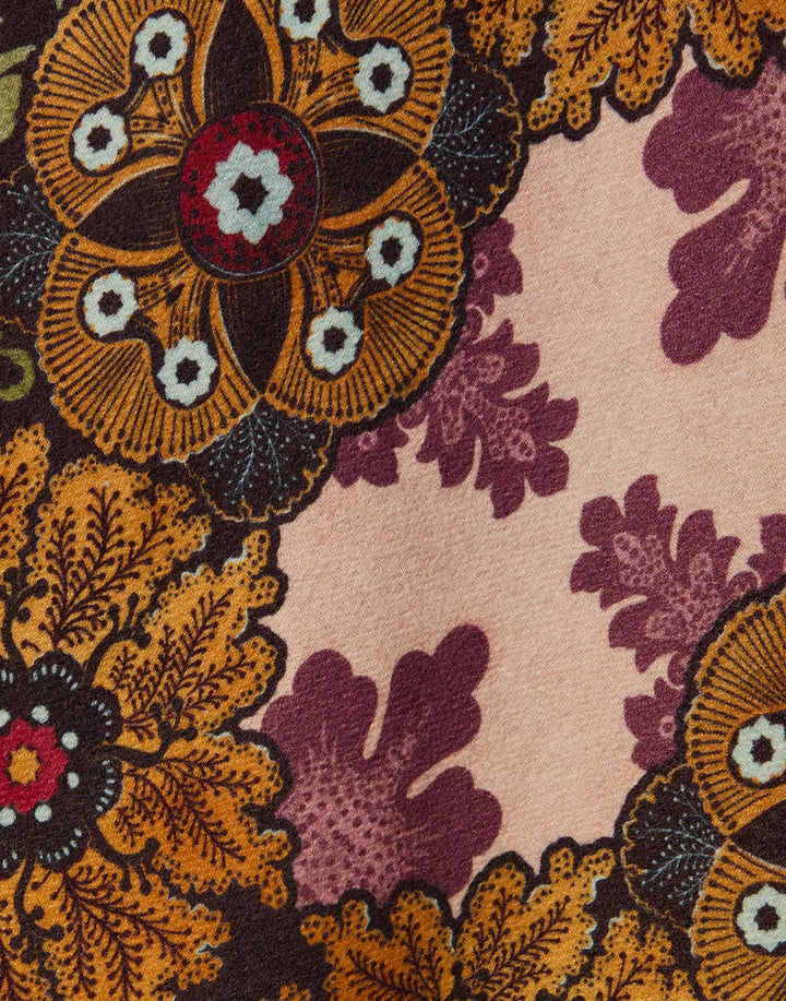 Soul Poncho - Bounty Placée Burgundy in Baize Wool