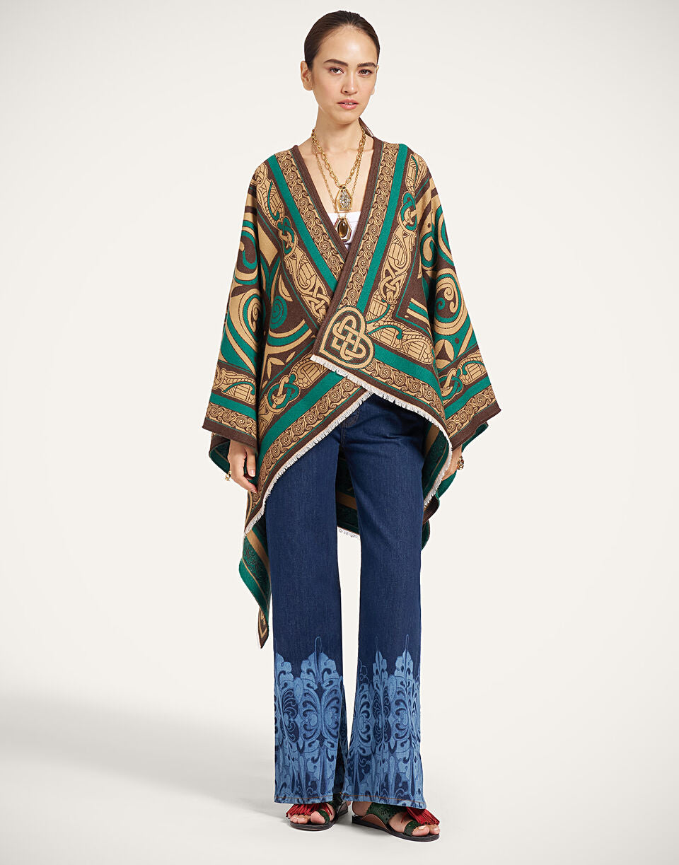 Kells Placée Wool-Silk Poncho