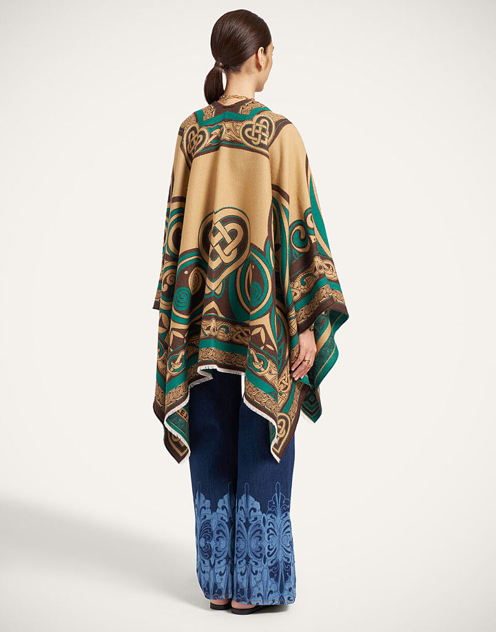 Kells Placée Wool-Silk Poncho