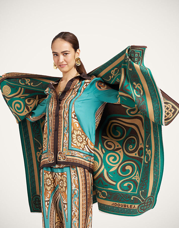Kells Placée Wool-Silk Poncho
