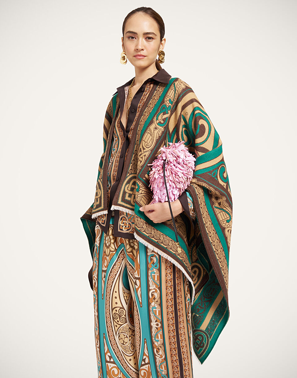 Kells Placée Wool-Silk Poncho