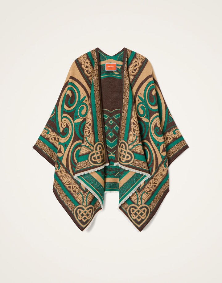 Kells Placée Wool-Silk Poncho