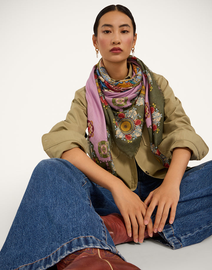 Foulard 140 - Nucleus Placée Dusty Pink in Modal Silk