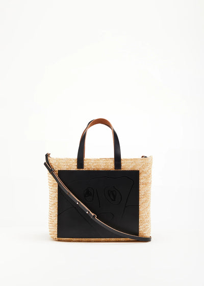 HANDMADE "PILI AND BIANCA" MEDIUM FLORENTINE STRAW BAG - Beige