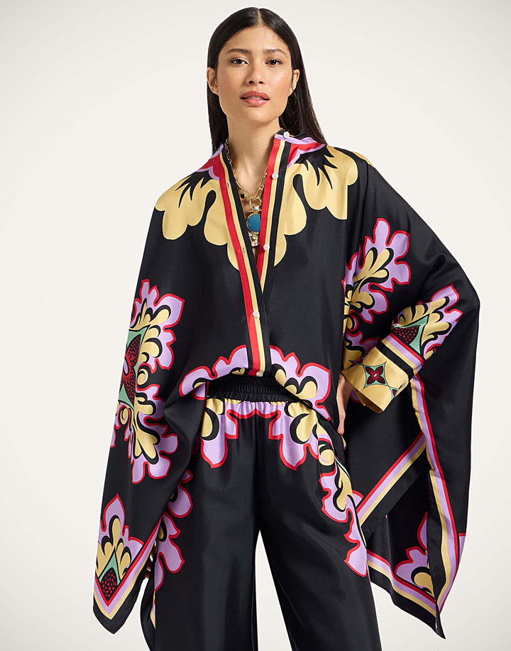 Foulard Shirt - Palazzo Placée Lilac in Silk Twill